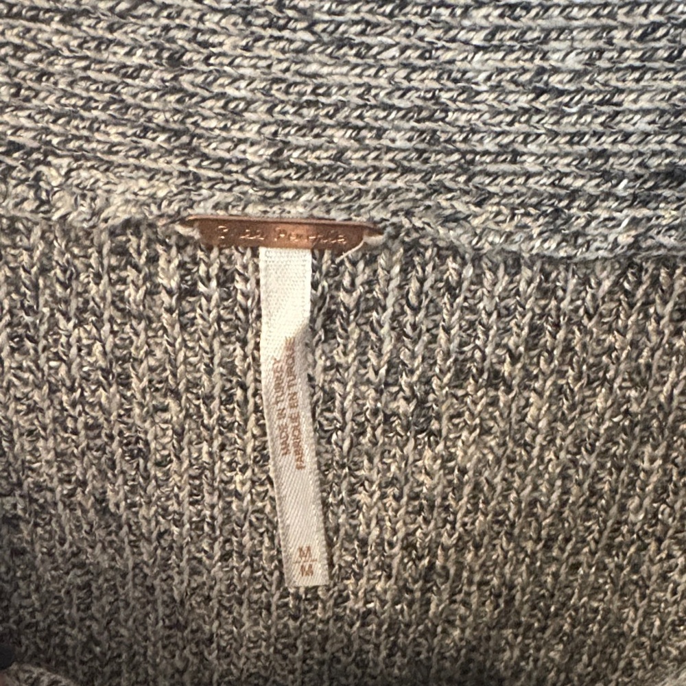 Free People Off-the-Shoulder Gray Sweater - Picture 2 of 4